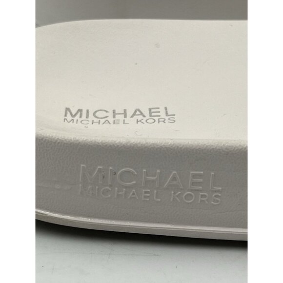 michael kors white crystal logo slide sandals,  no box , 9m WHITE&SILVER  SEE AL - Picture 13 of 16